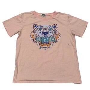 Kenzo Tiger Graphic T-Shirt XXL Pink Good Embroidered Logo  F562RO7104XE Stained